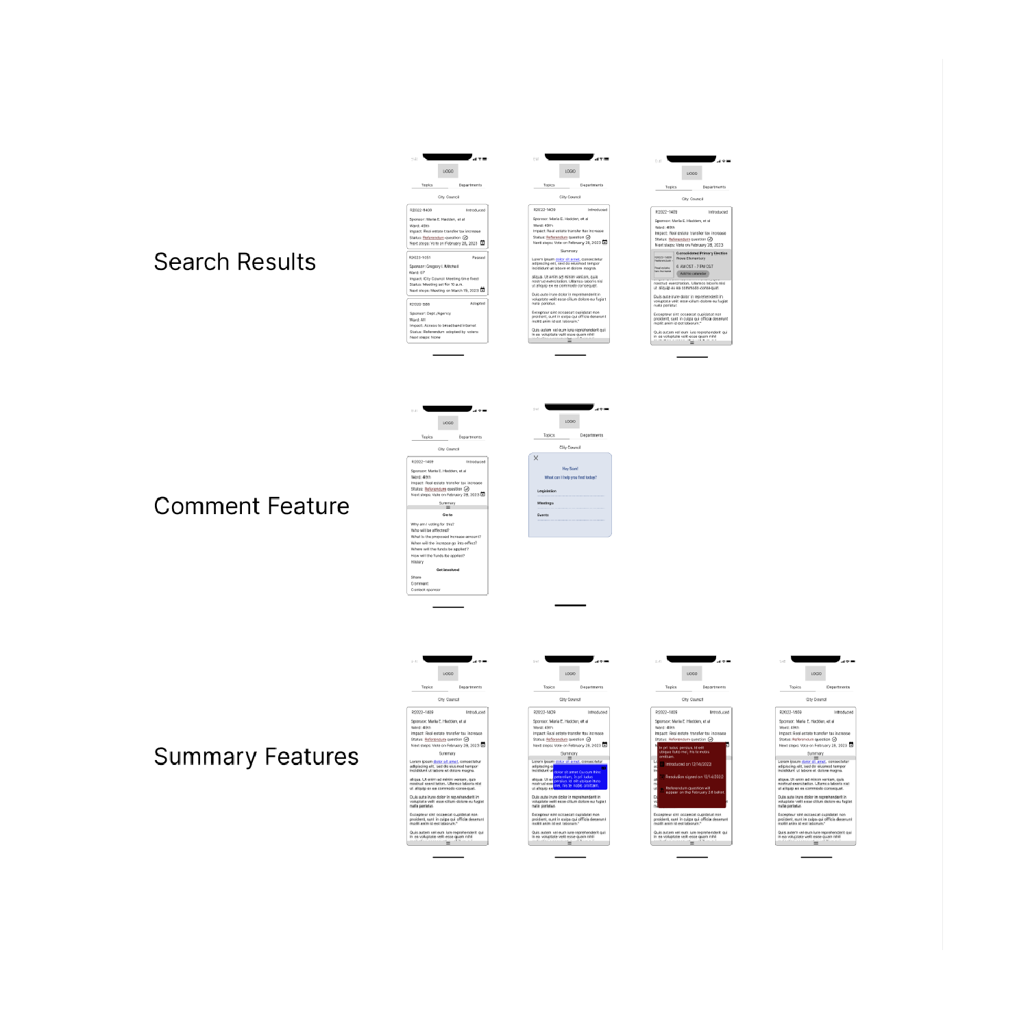 MyChicago App Sitemap